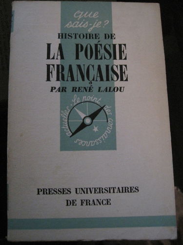 LIVRE rené lalou la poésie française 1947