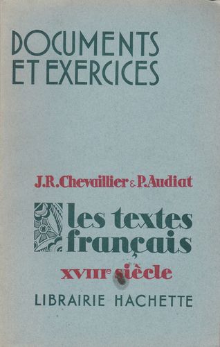 LIVRE JR.Chevalier p audiat les textes français du XVIII siècle
