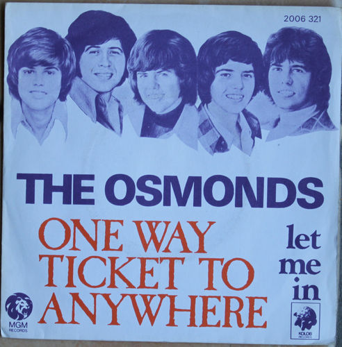 VINYL45T the osmonds one way ticket to anywhere 1973