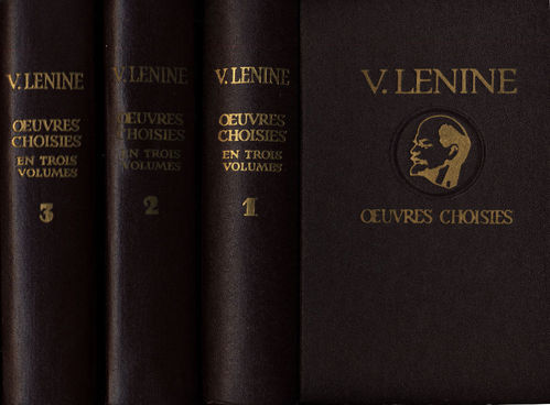 LIVRE v lenine oeuvres choisies EN 3 VOLUMES  éditions du progres 1968 EO relié