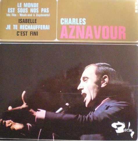 VINYL 45T charles aznavour Le monde est sous nos pas 1965
