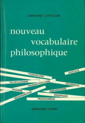 LIVRE Armand Cuvillier Nouveau vocabulaire philosophique 1968